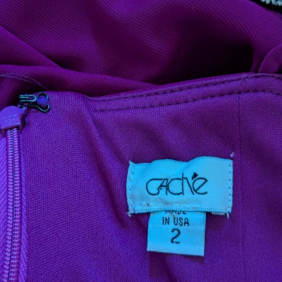 Cachet Y2K Magenta Evening Prom Long Strappy Gown rhinestone Beaded Accent Sz 2 - Picture 5 of 9